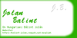 jolan balint business card