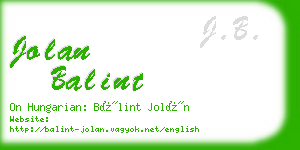 jolan balint business card